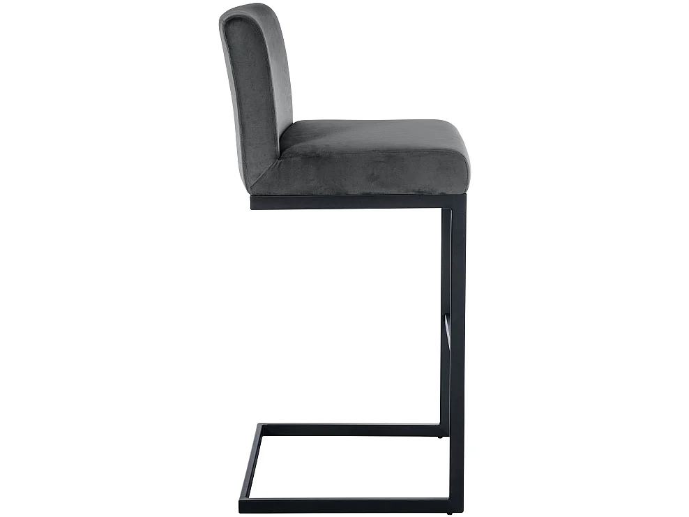 Tabouret de bar - Velours - Gris foncé - Hopewell