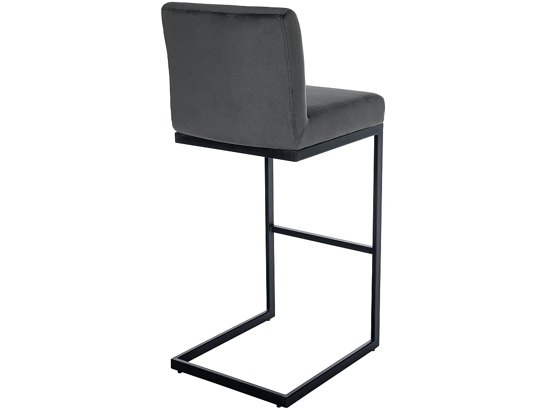 Tabouret de bar - Velours - Gris foncé - Hopewell