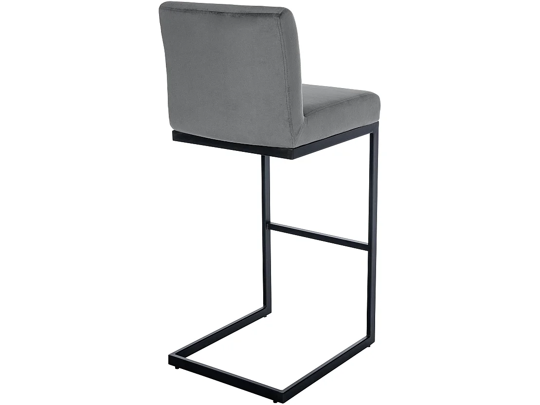 Tabouret de bar - Velours - Gris foncé - Hopewell