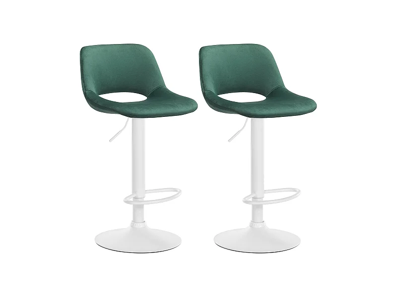Lot de 2  Tabouret de bar - Velours - Vert - Camden