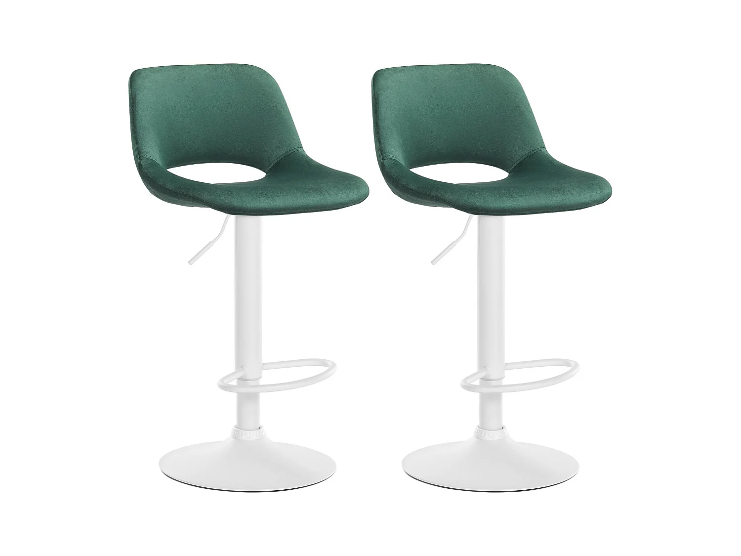 Lot de 2  Tabouret de bar - Velours - Vert - Camden