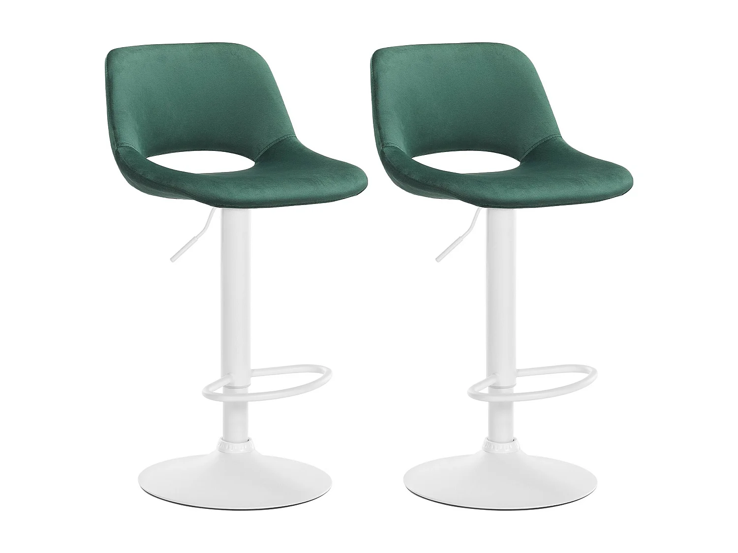 Lot de 2  Tabouret de bar - Velours - Vert - Camden
