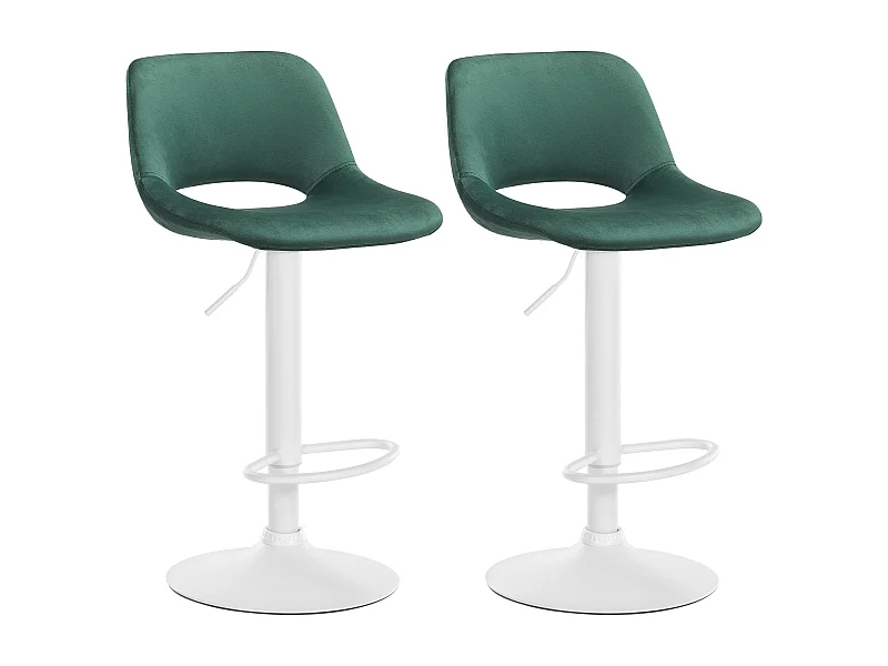 Lot de 2  Tabouret de bar - Velours - Vert - Camden