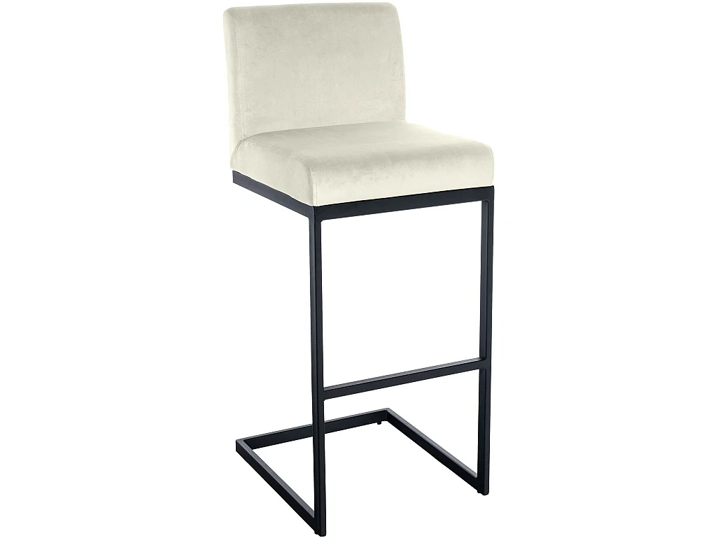 Tabouret de bar - Velours - Crème - Hopewell