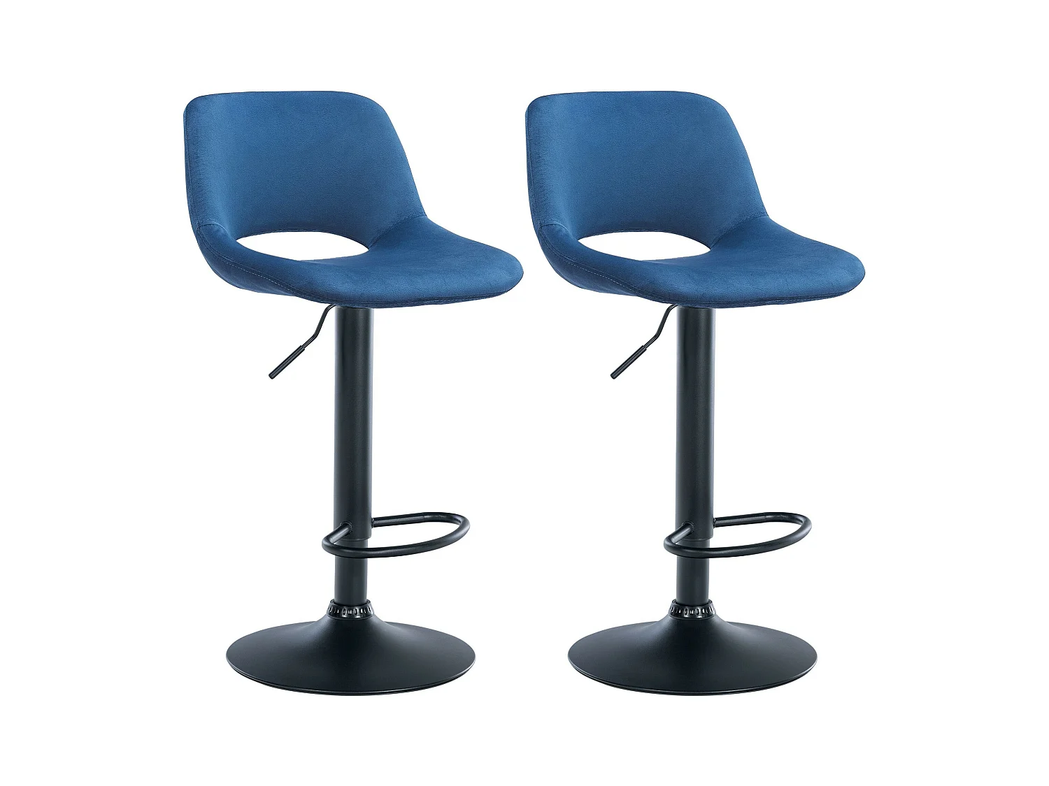 Lot de 2  Tabouret de bar - Velours - Bleu - Camden