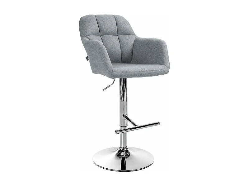 Tabouret de bar - Tissu - Gris - Natoma