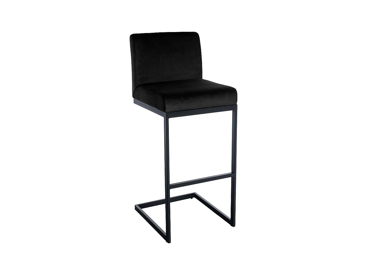 Tabouret de bar - Velours - Noir - Hopewell