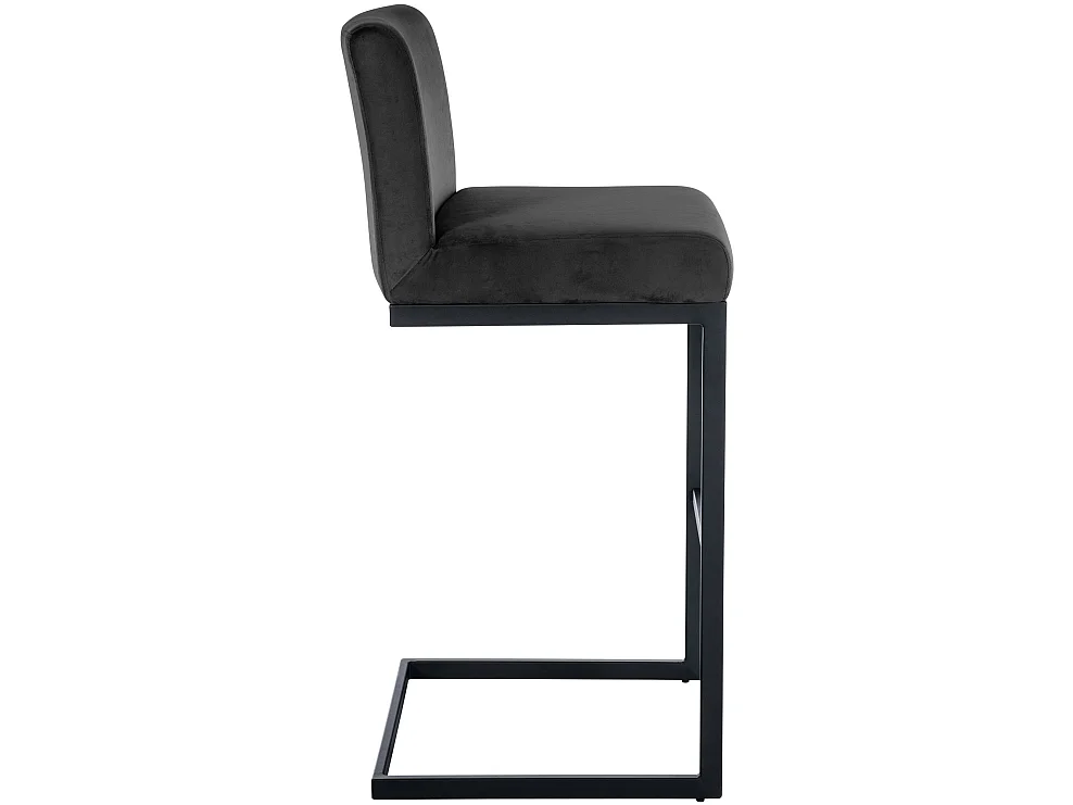 Tabouret de bar - Velours - Noir - Hopewell