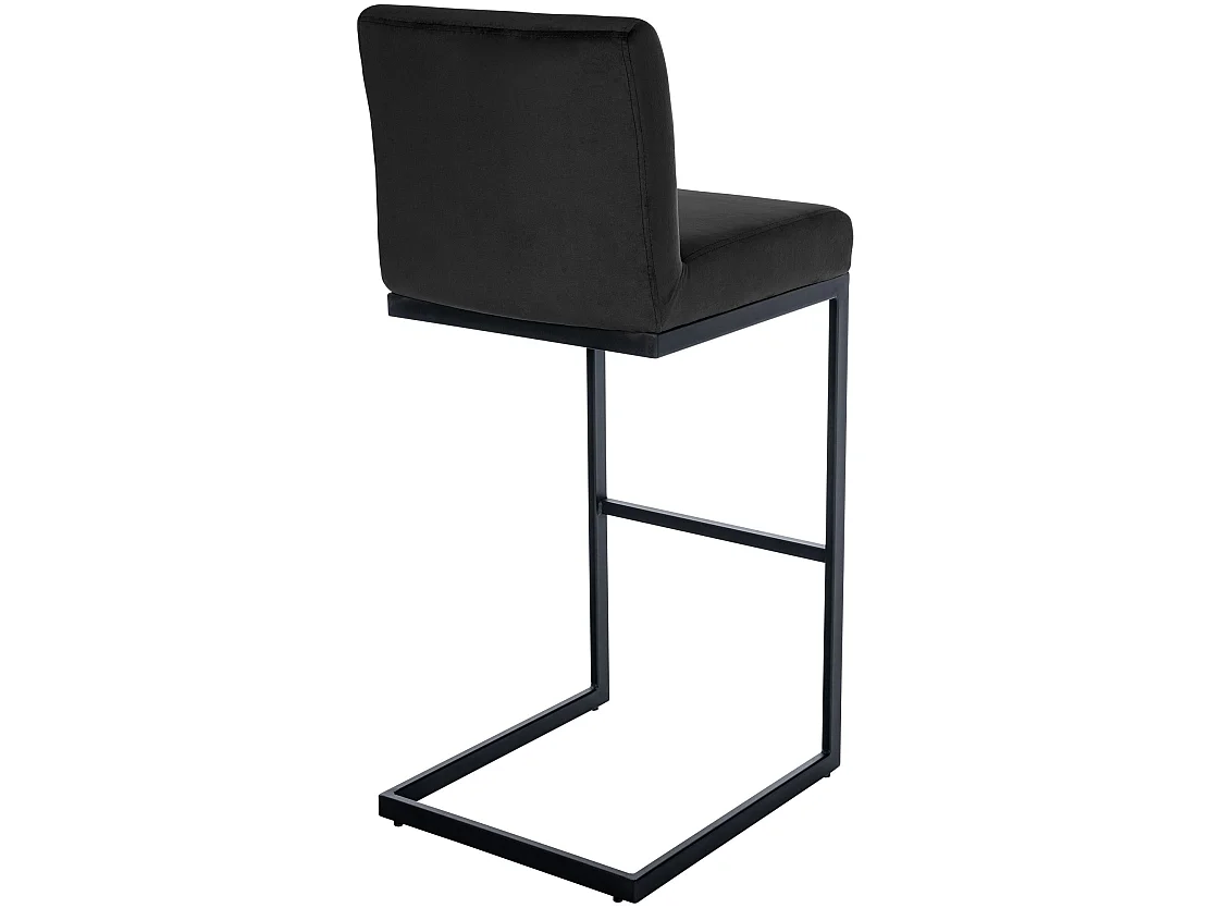 Tabouret de bar - Velours - Noir - Hopewell