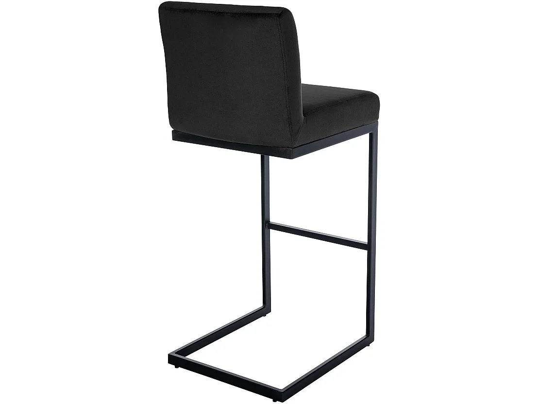Tabouret de bar - Velours - Noir - Hopewell