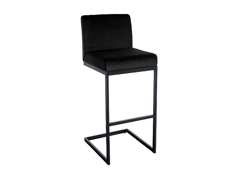 Tabouret de bar - Velours - Noir - Hopewell