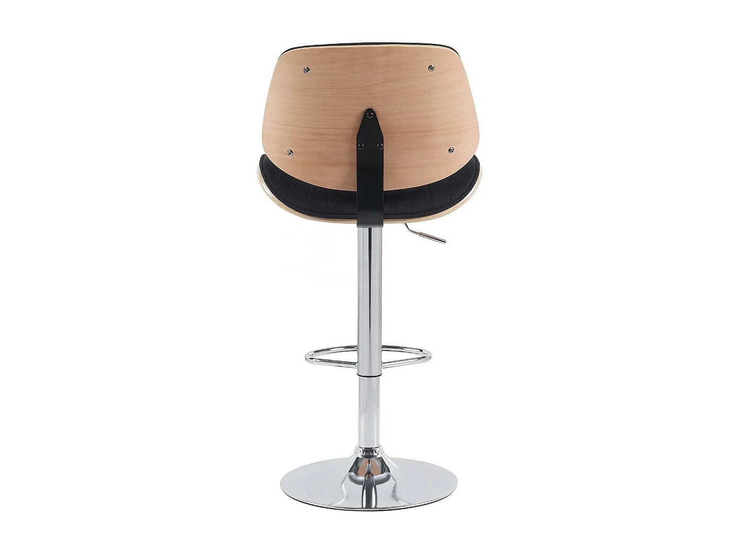 Tabouret de bar - Tissu & Chrome - Nature / Noir - Clawson