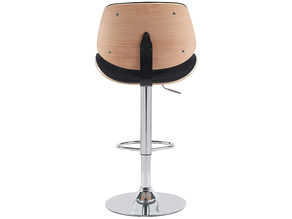 Tabouret de bar - Tissu & Chrome - Nature / Noir - Clawson