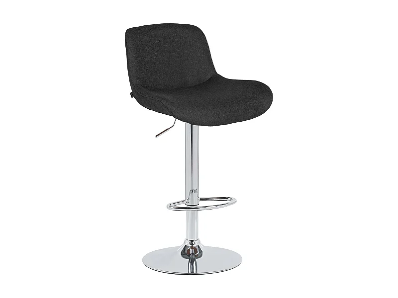 Tabouret de bar - Tissu - Noir - Solon