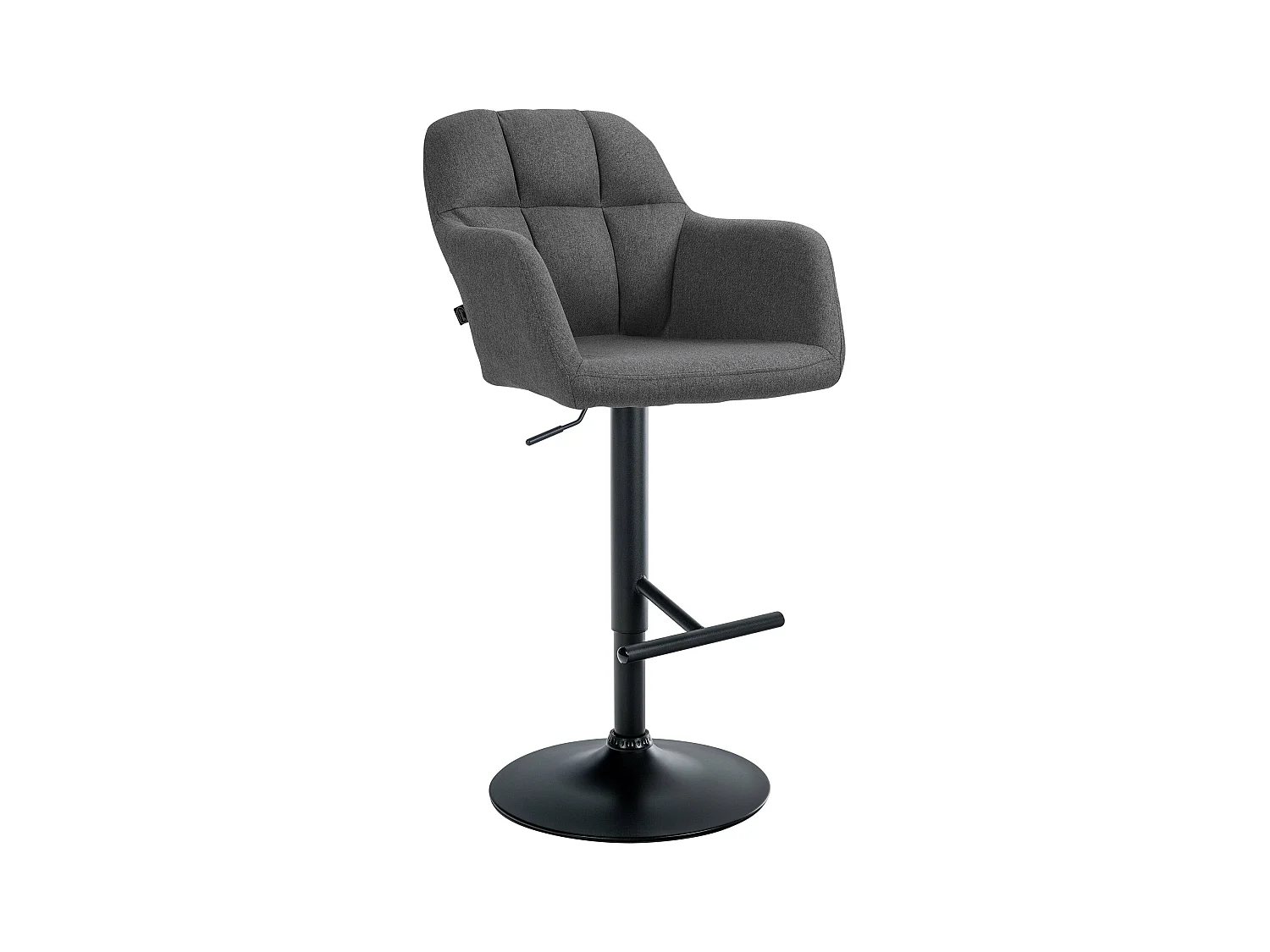 Tabouret de bar - Tissu - Gris foncé - Natoma