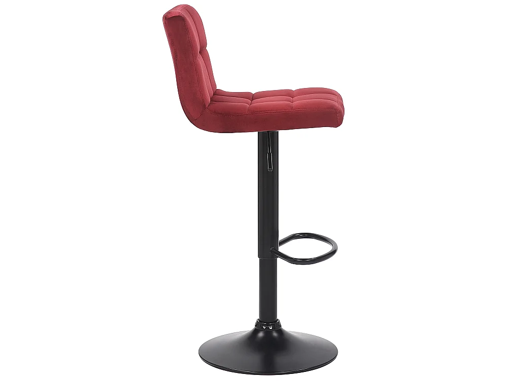 Lot de 4  Tabouret de bar - Velours - Rouge - Feni