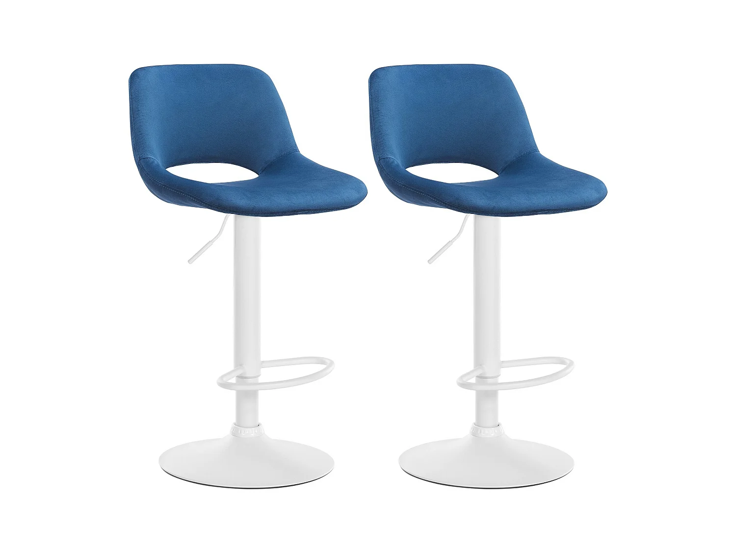 Lot de 2  Tabouret de bar - Velours - Bleu - Camden