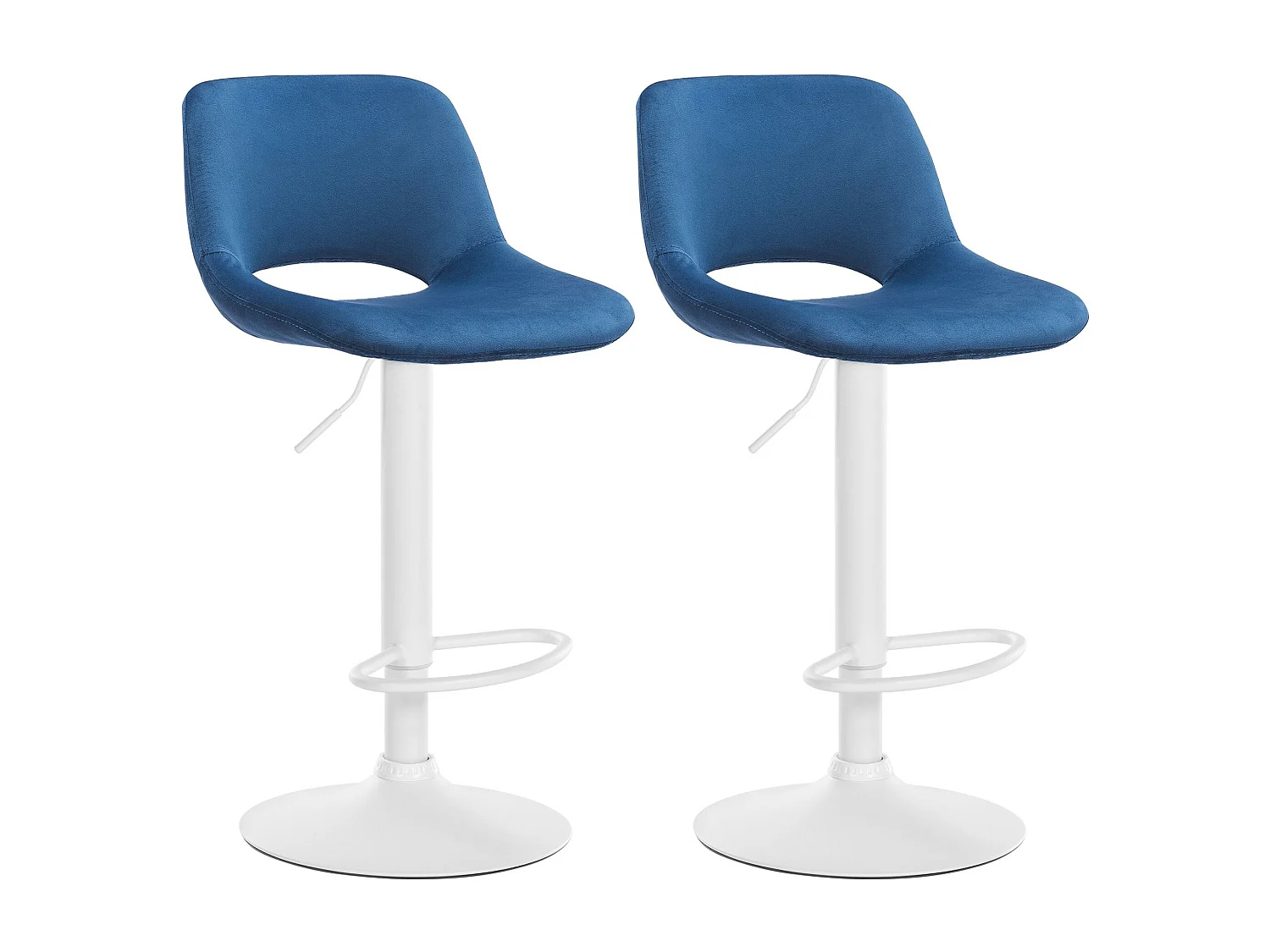 Lot de 2  Tabouret de bar - Velours - Bleu - Camden