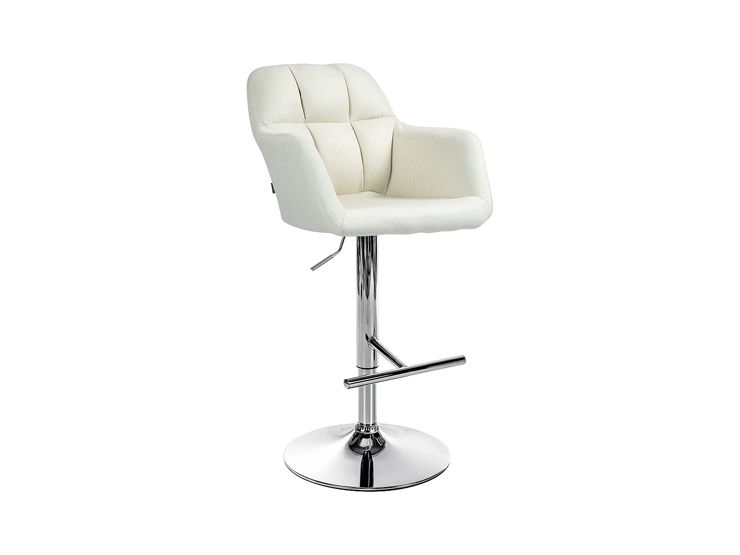 Tabouret de bar - Tissu - Crème - Natoma