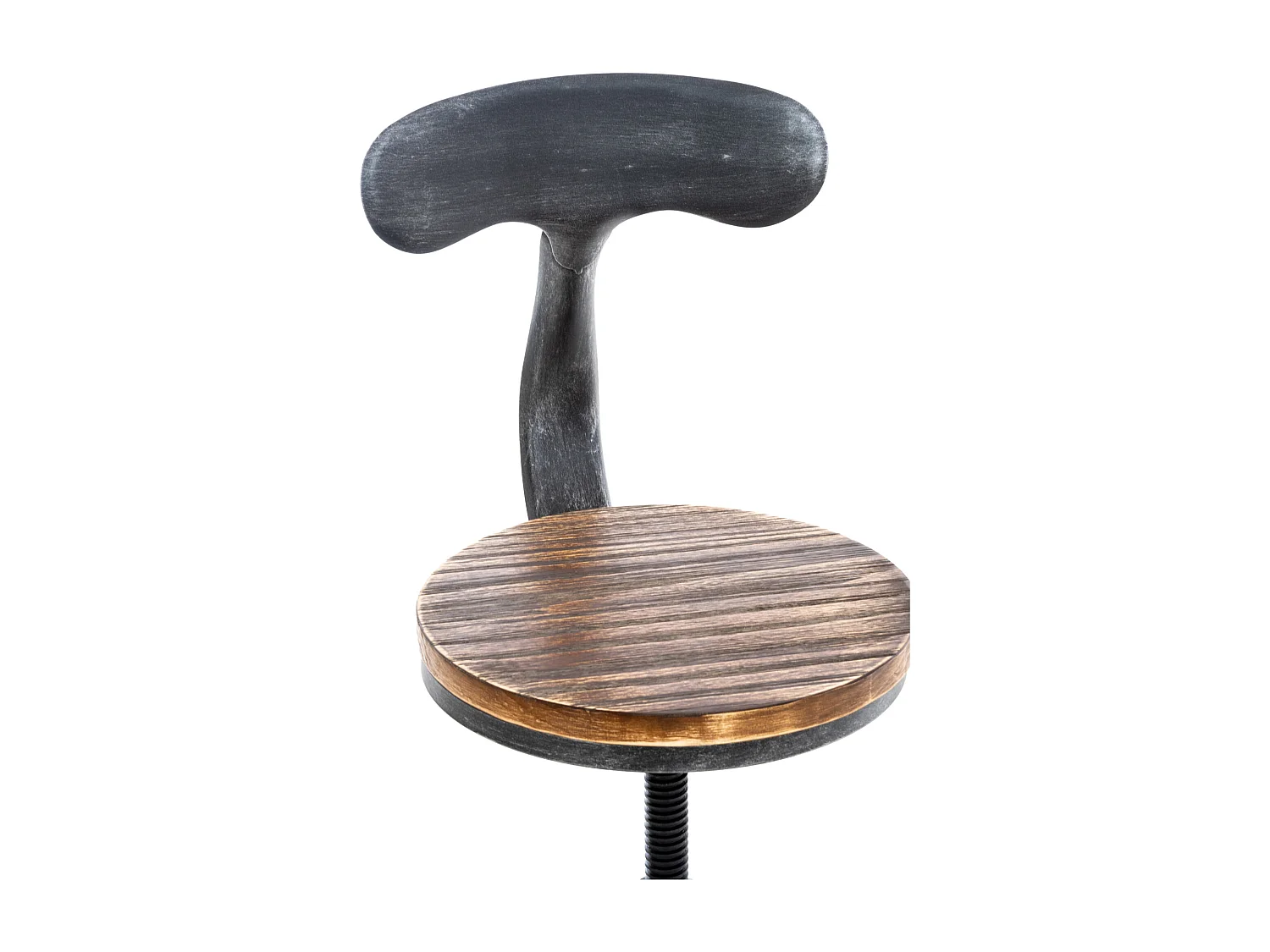 Lot de 2  Tabouret de bar - Bois - Argent antique - Hanam