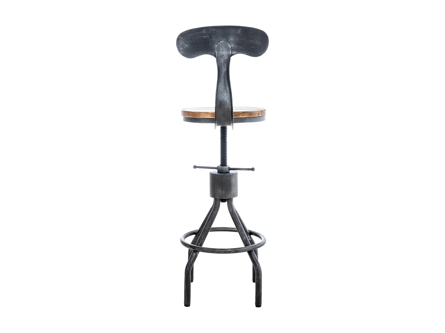 Lot de 2  Tabouret de bar - Bois - Argent antique - Hanam