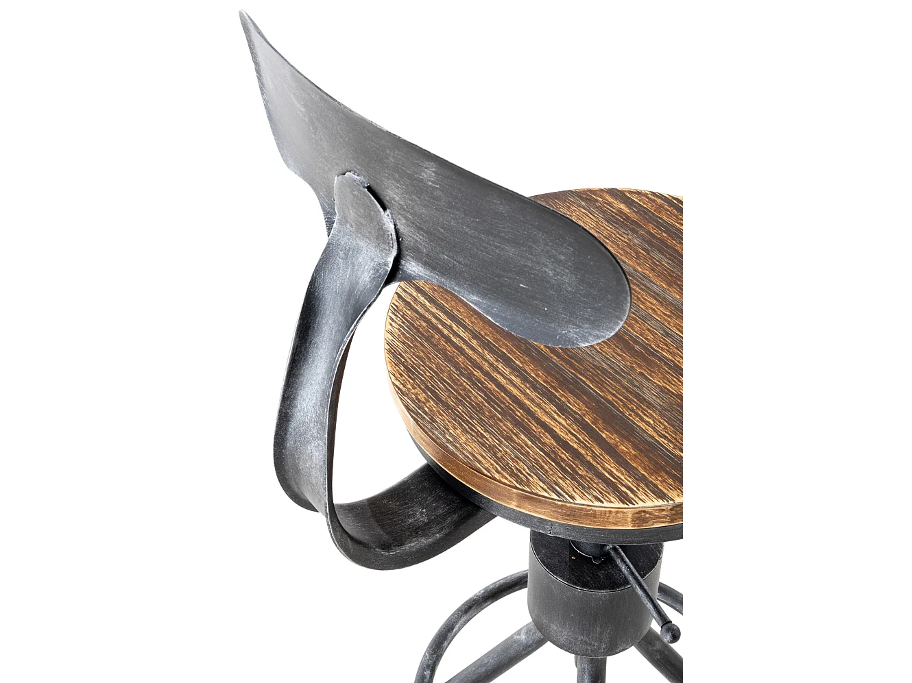 Lot de 2  Tabouret de bar - Bois - Argent antique - Hanam