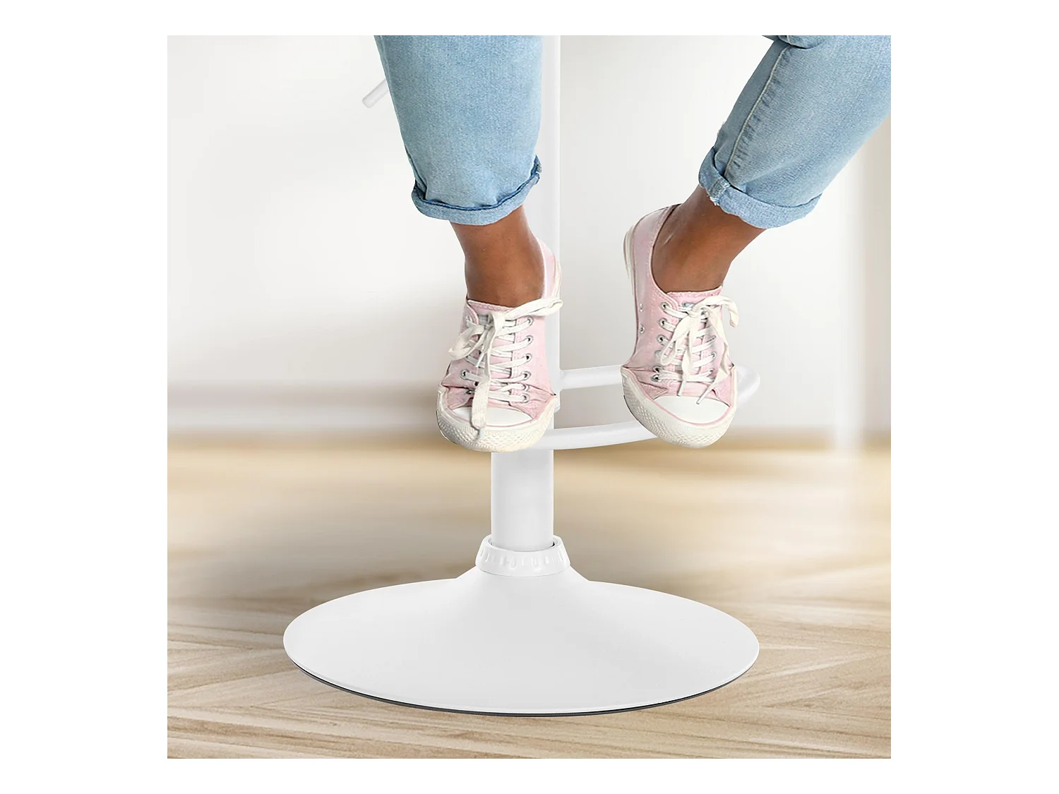 Tabouret de bar - Tissu - Gris clair - Solon