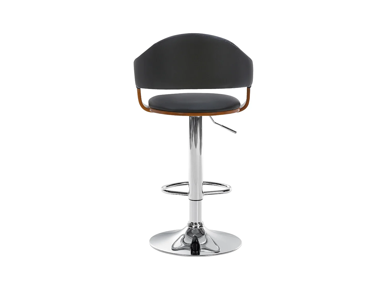 Lot de 2  Tabouret de bar - Similicuir - Noyer / Noir - Nilse