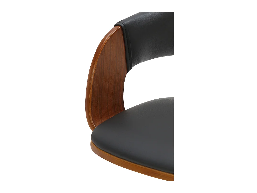 Lot de 2  Tabouret de bar - Similicuir - Noyer / Noir - Nilse