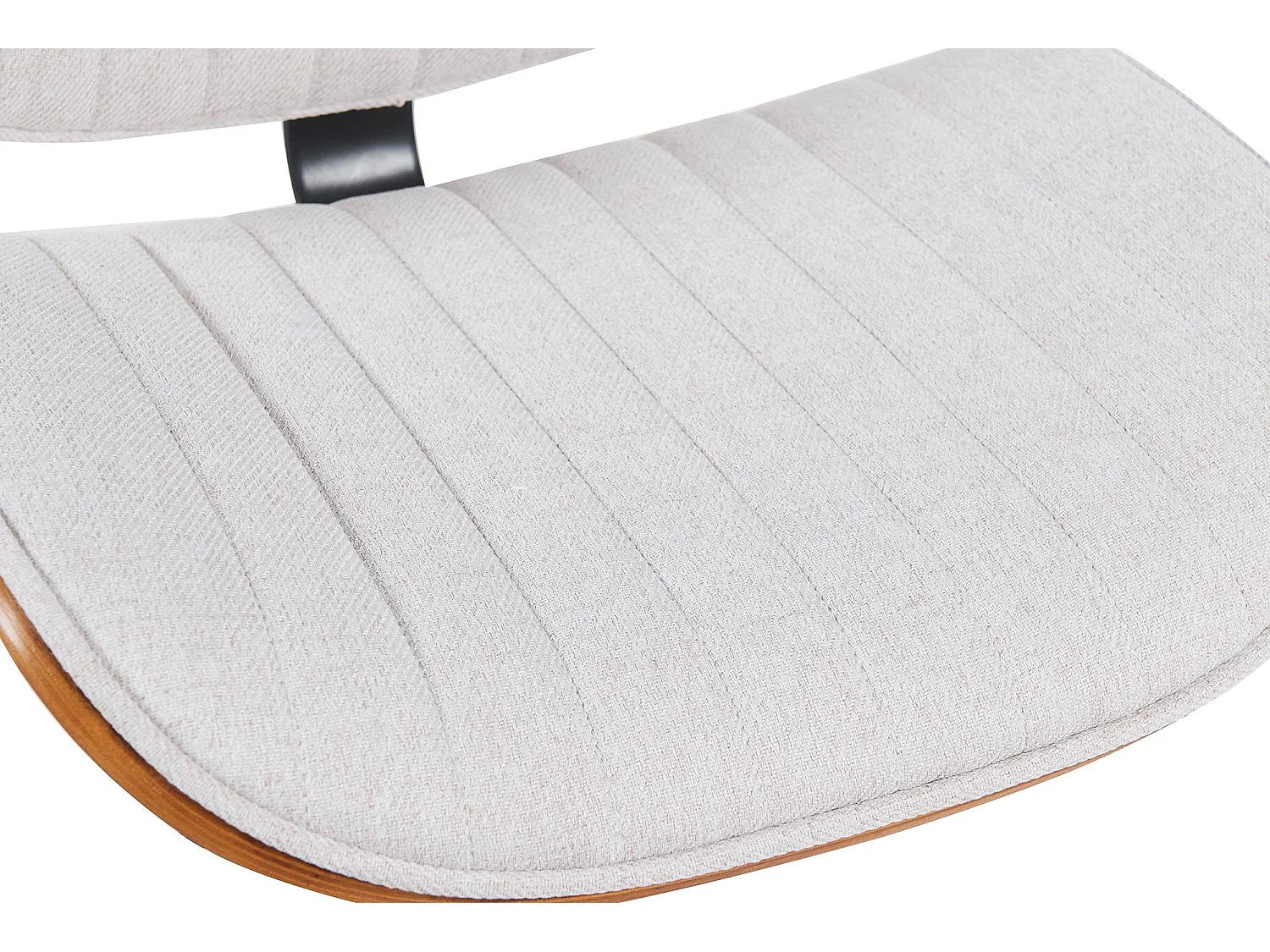 Tabouret de bar - Tissu & Noir - Noyer / Crème - Clawson