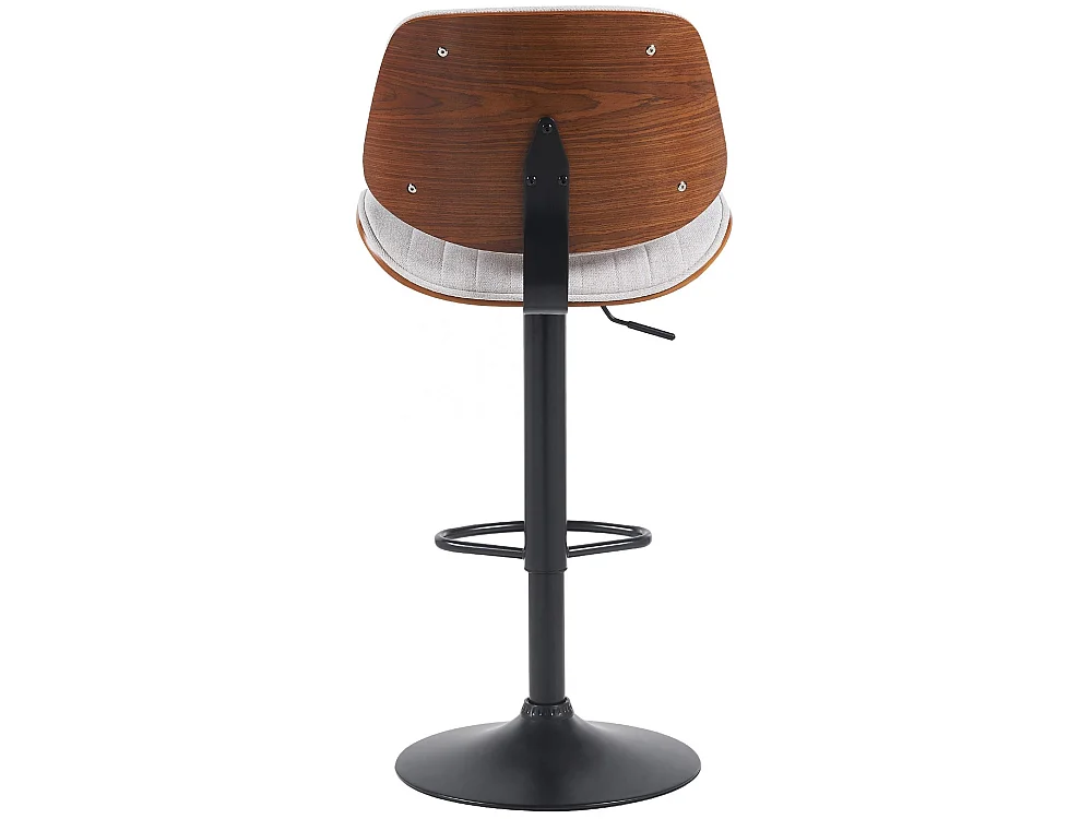 Tabouret de bar - Tissu & Noir - Noyer / Crème - Clawson