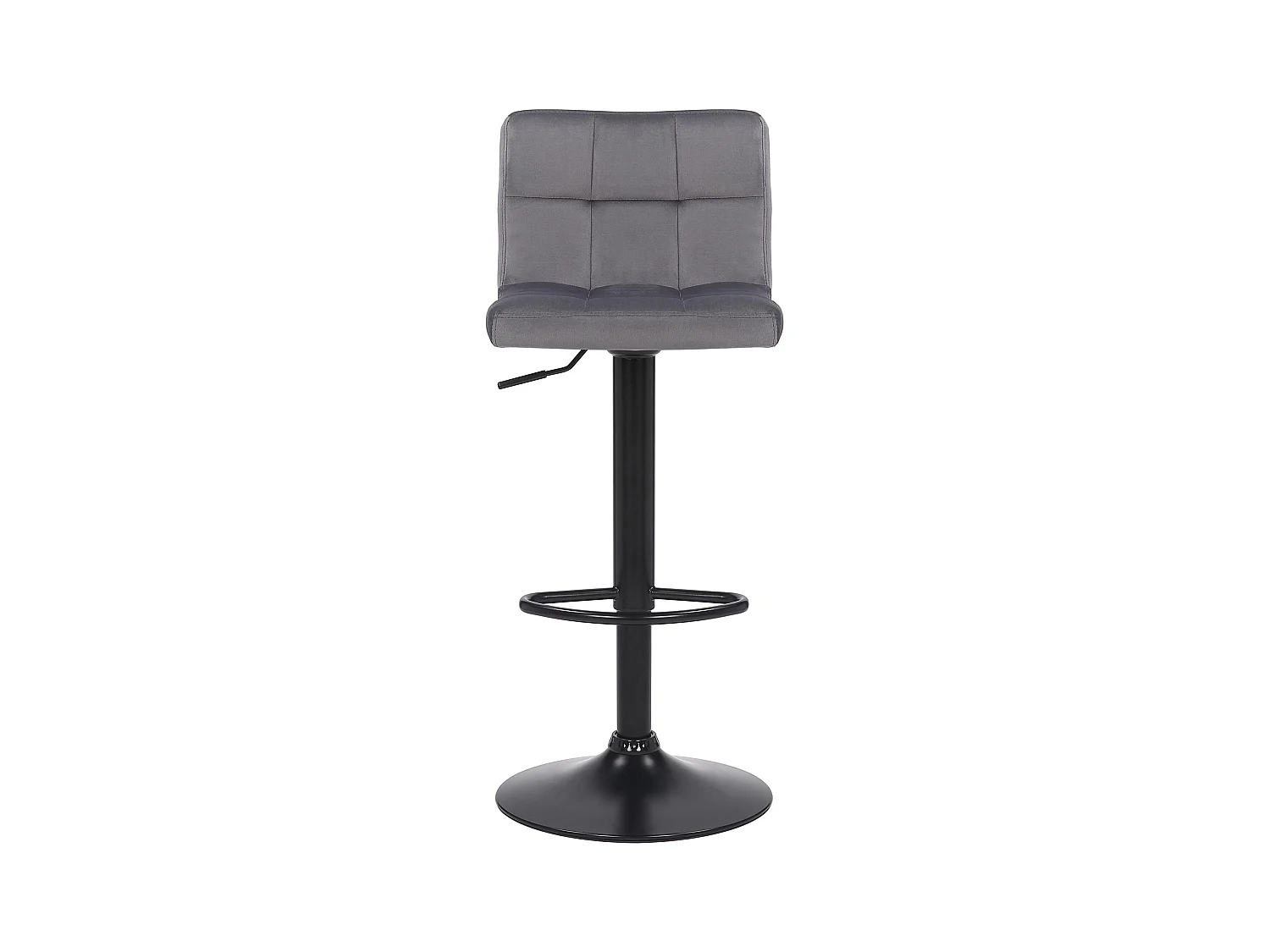 Lot de 4  Tabouret de bar - Velours - Gris - Feni