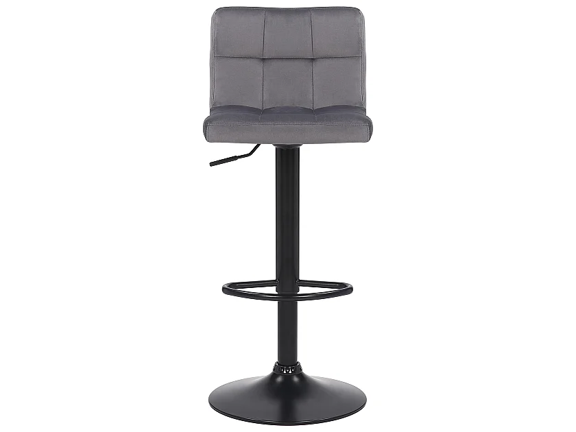 Lot de 4  Tabouret de bar - Velours - Gris - Feni