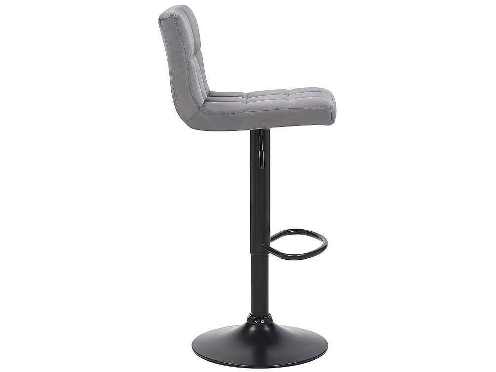 Lot de 4  Tabouret de bar - Velours - Gris - Feni