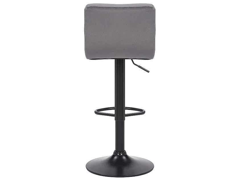 Lot de 4  Tabouret de bar - Velours - Gris - Feni