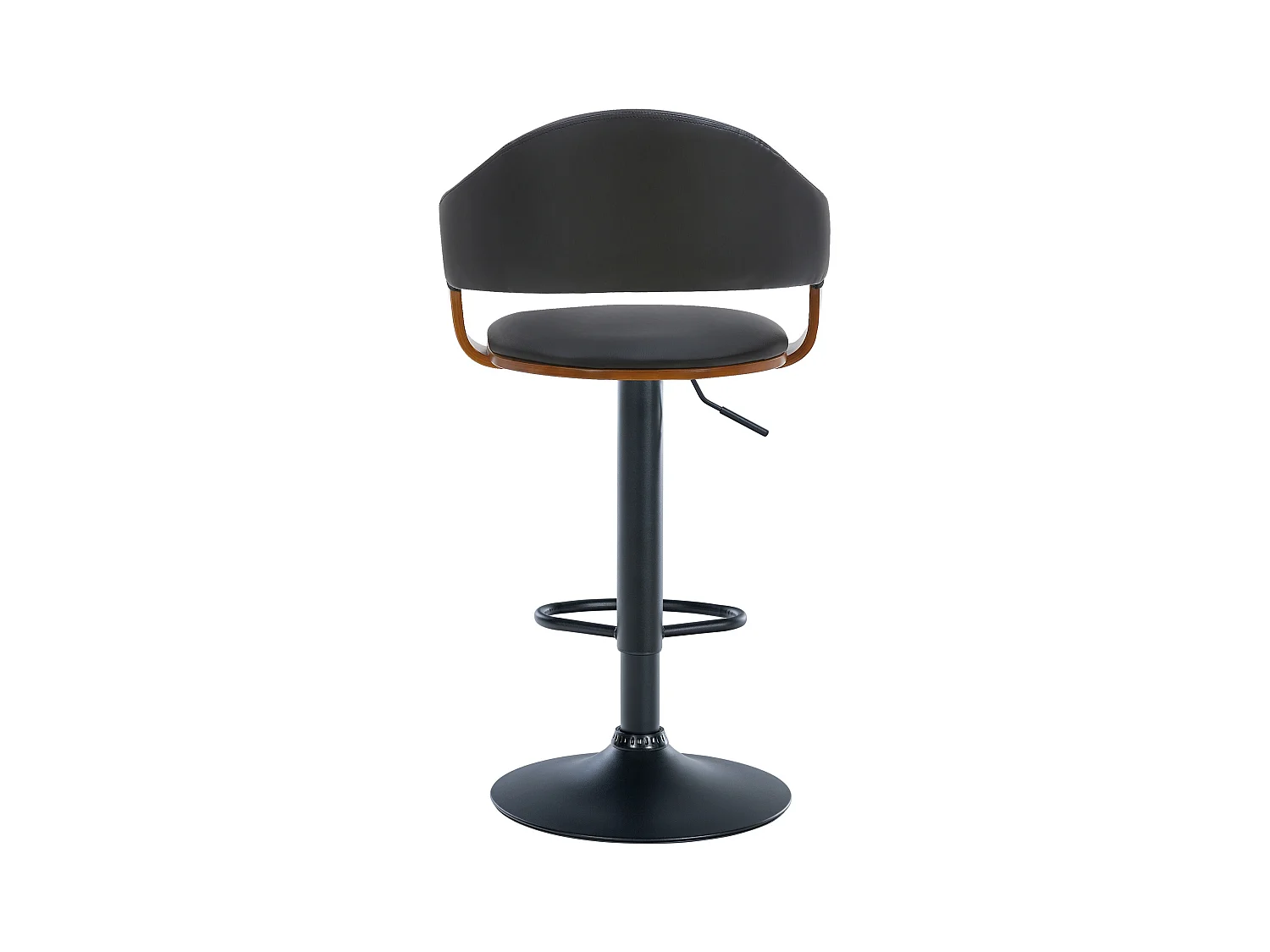 Lot de 2  Tabouret de bar - Similicuir - Noyer / Noir - Nilse