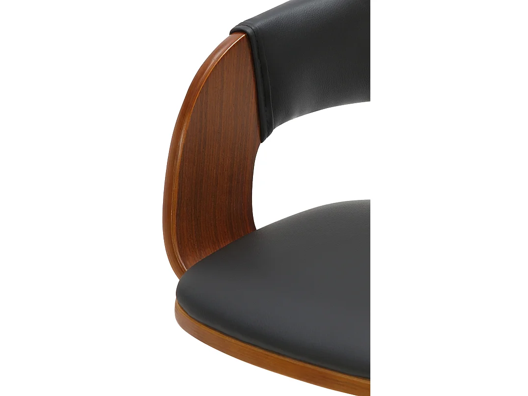 Lot de 2  Tabouret de bar - Similicuir - Noyer / Noir - Nilse