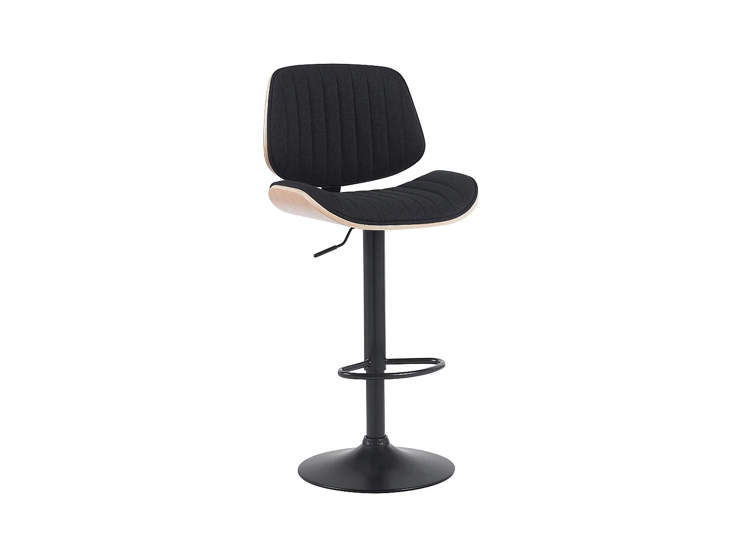 Tabouret de bar - Tissu & Noir - Nature / Noir - Clawson