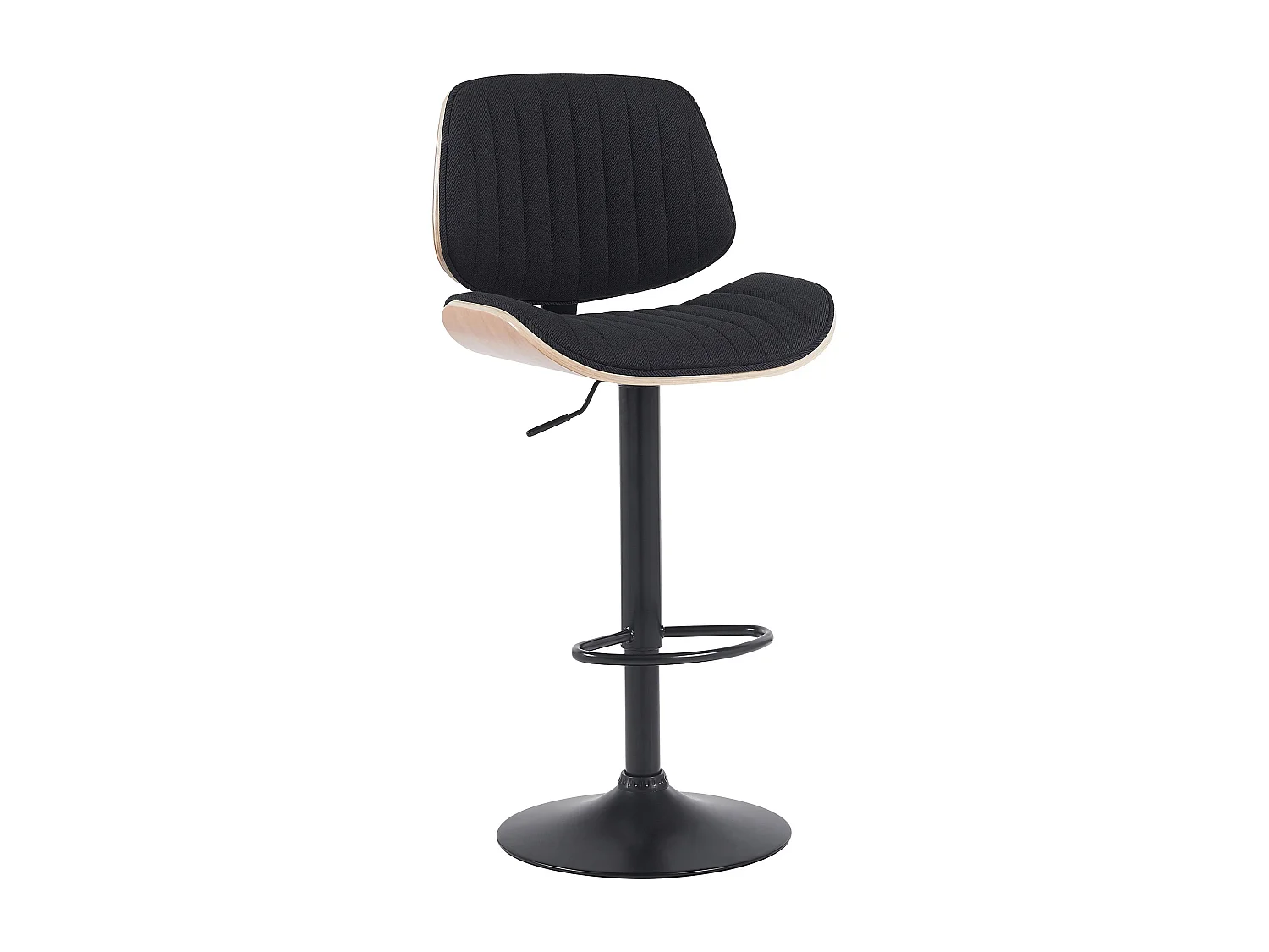 Tabouret de bar - Tissu & Noir - Nature / Noir - Clawson