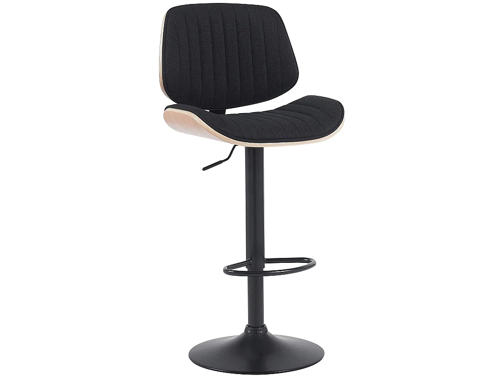 Tabouret de bar - Tissu & Noir - Nature / Noir - Clawson