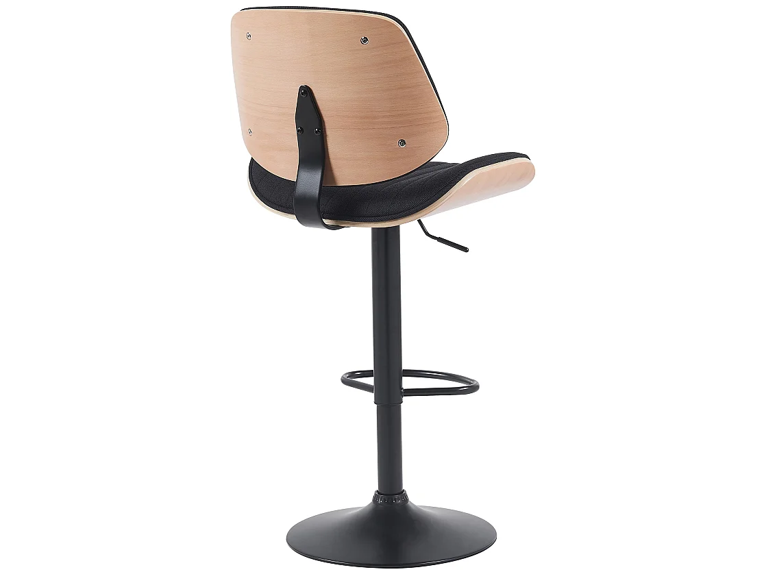 Tabouret de bar - Tissu & Noir - Nature / Noir - Clawson