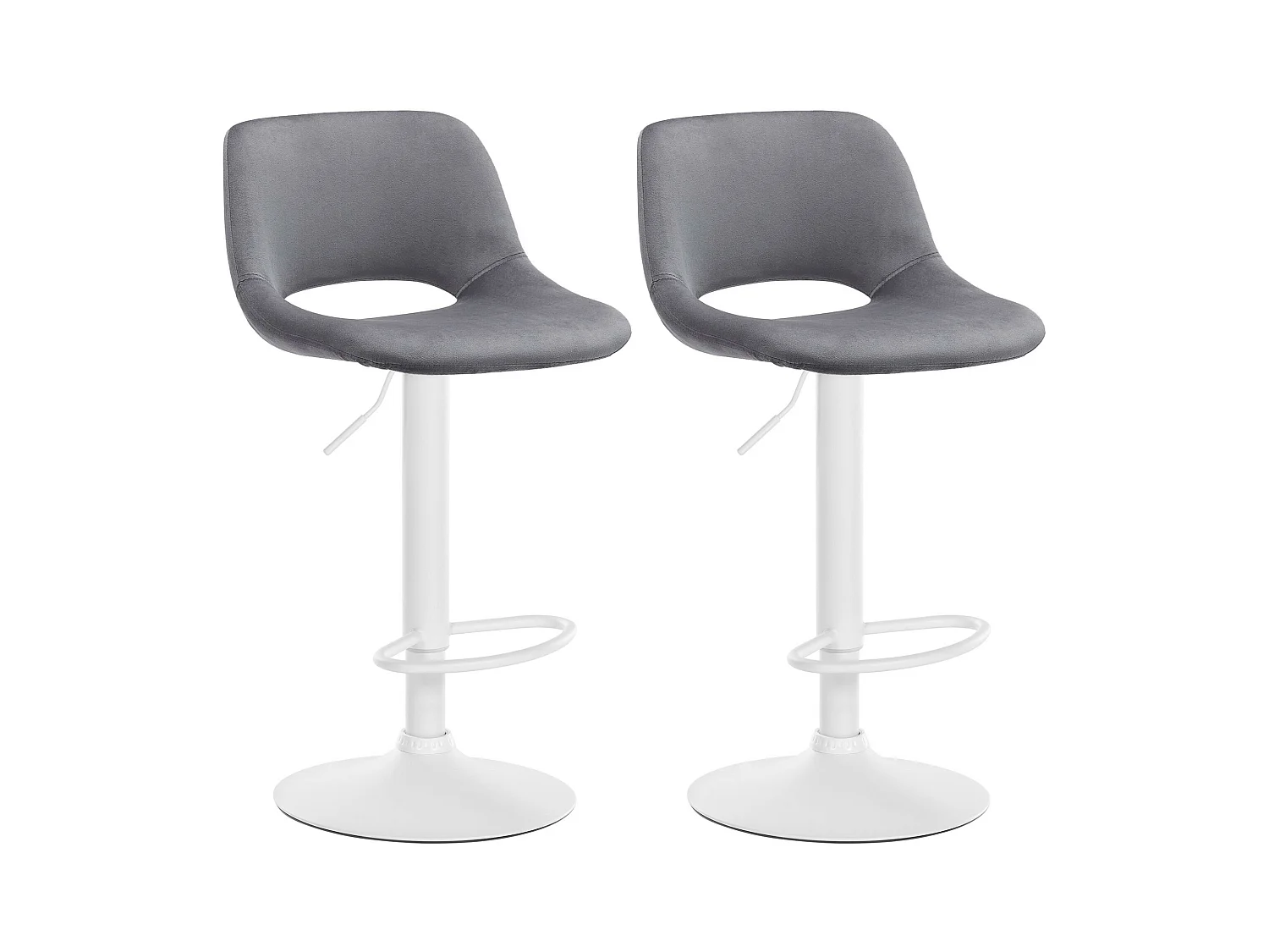 Lot de 2  Tabouret de bar - Velours - Gris foncé - Camden