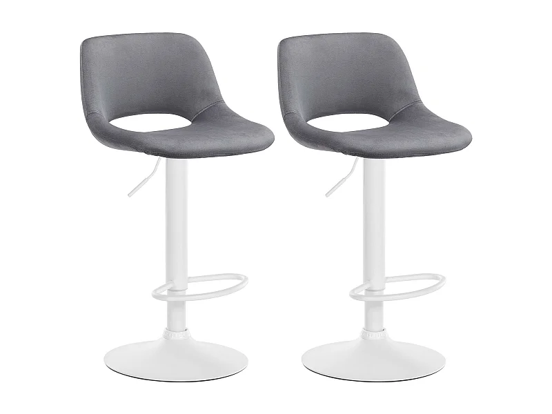 Lot de 2  Tabouret de bar - Velours - Gris foncé - Camden