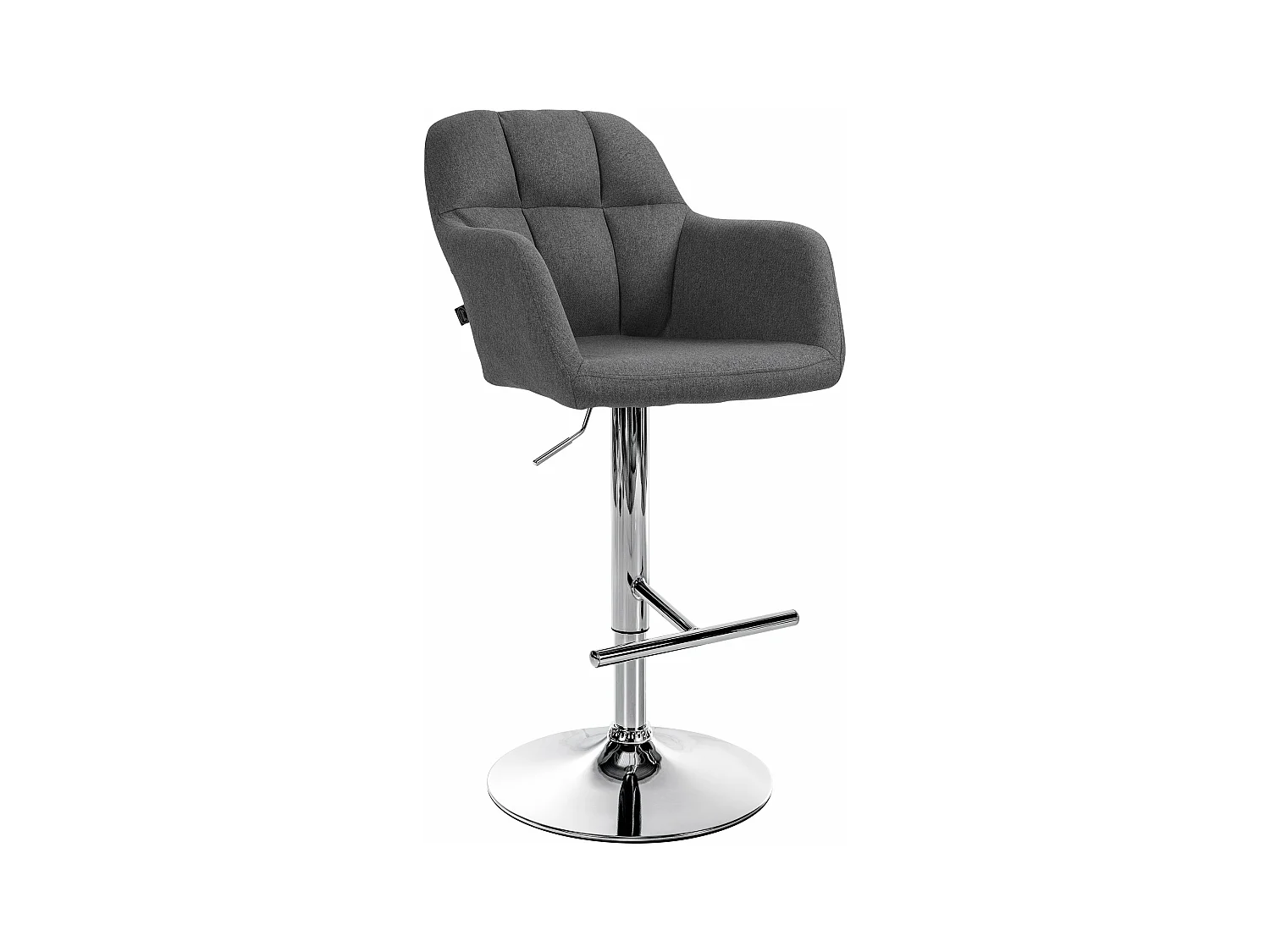 Tabouret de bar - Tissu - Gris foncé - Natoma