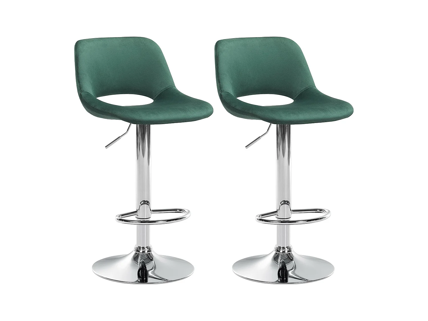 Lot de 2  Tabouret de bar - Velours - Vert - Camden