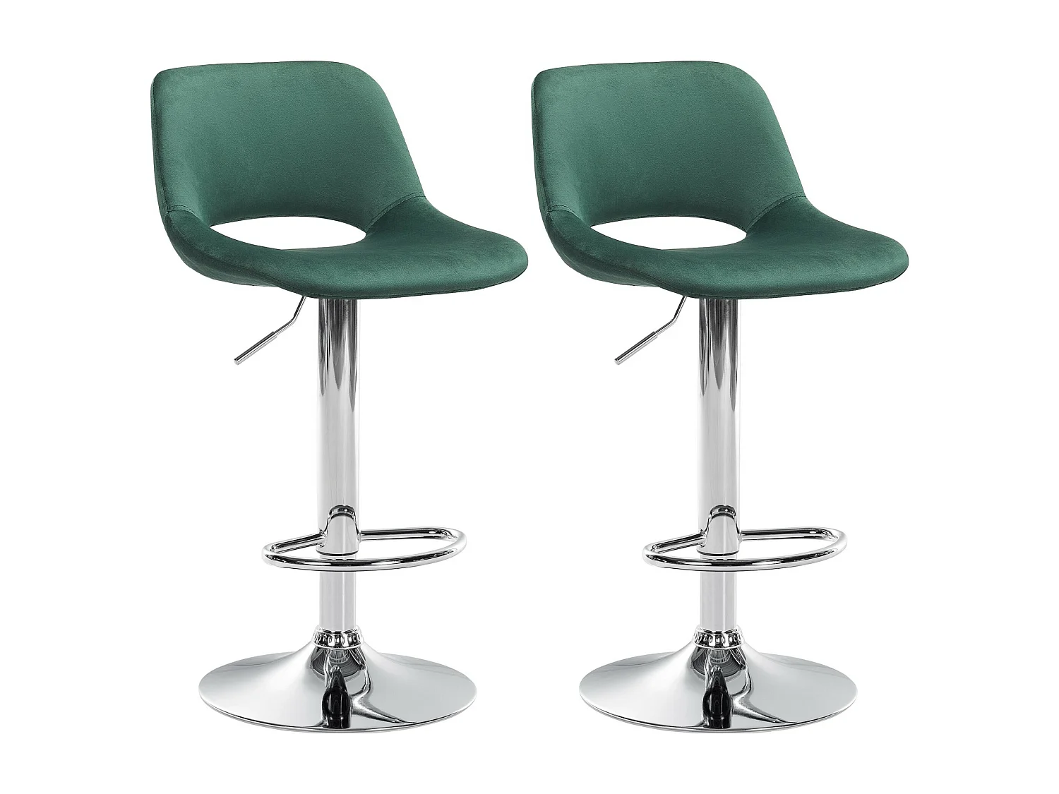 Lot de 2  Tabouret de bar - Velours - Vert - Camden