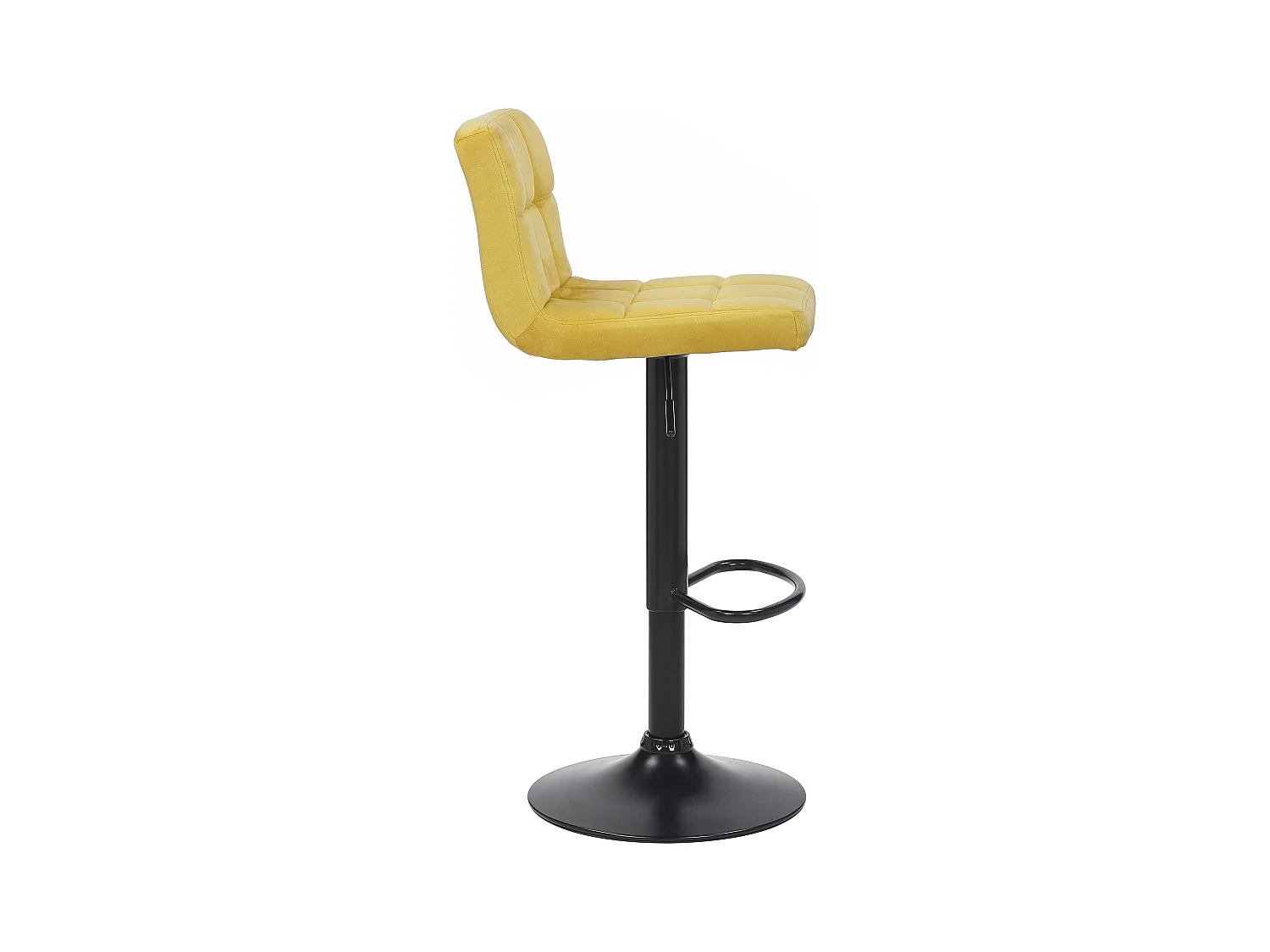 Lot de 4  Tabouret de bar - Velours - Jaune - Feni