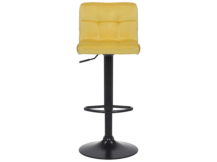 Lot de 4  Tabouret de bar - Velours - Jaune - Feni