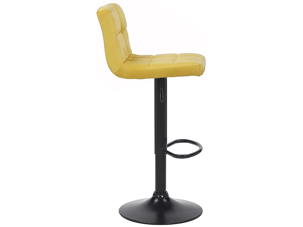 Lot de 4  Tabouret de bar - Velours - Jaune - Feni