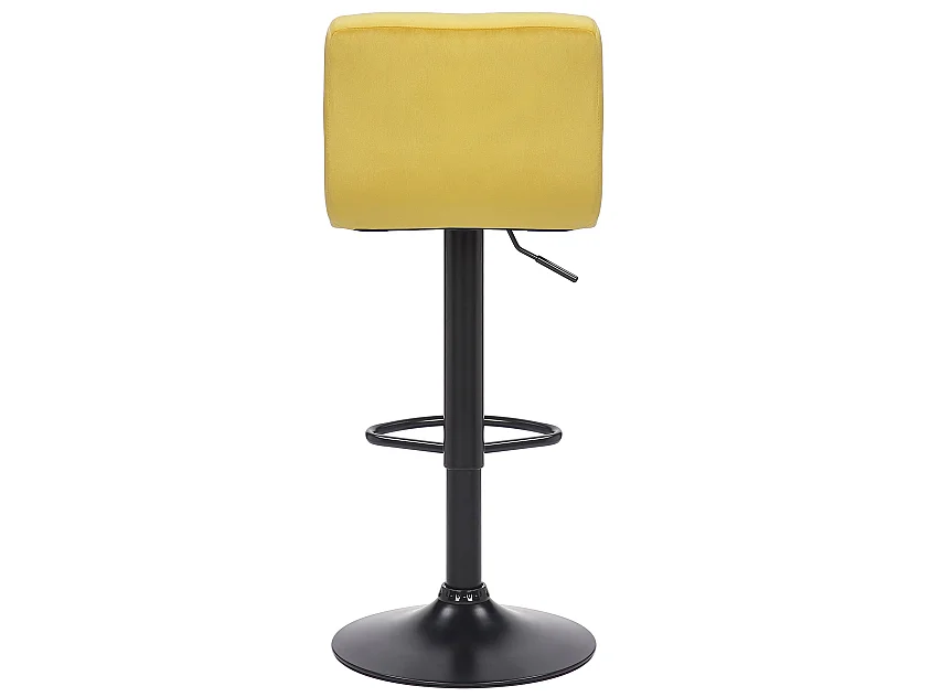 Lot de 4  Tabouret de bar - Velours - Jaune - Feni